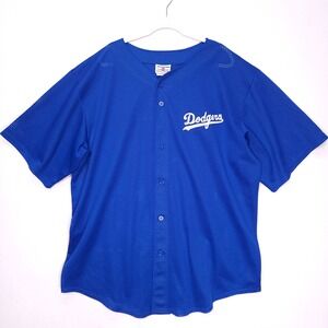 Teamwork Athletic Apparel Dodgers Coach Baseball Jersey Blue Mesh Mens 4XL 58-60